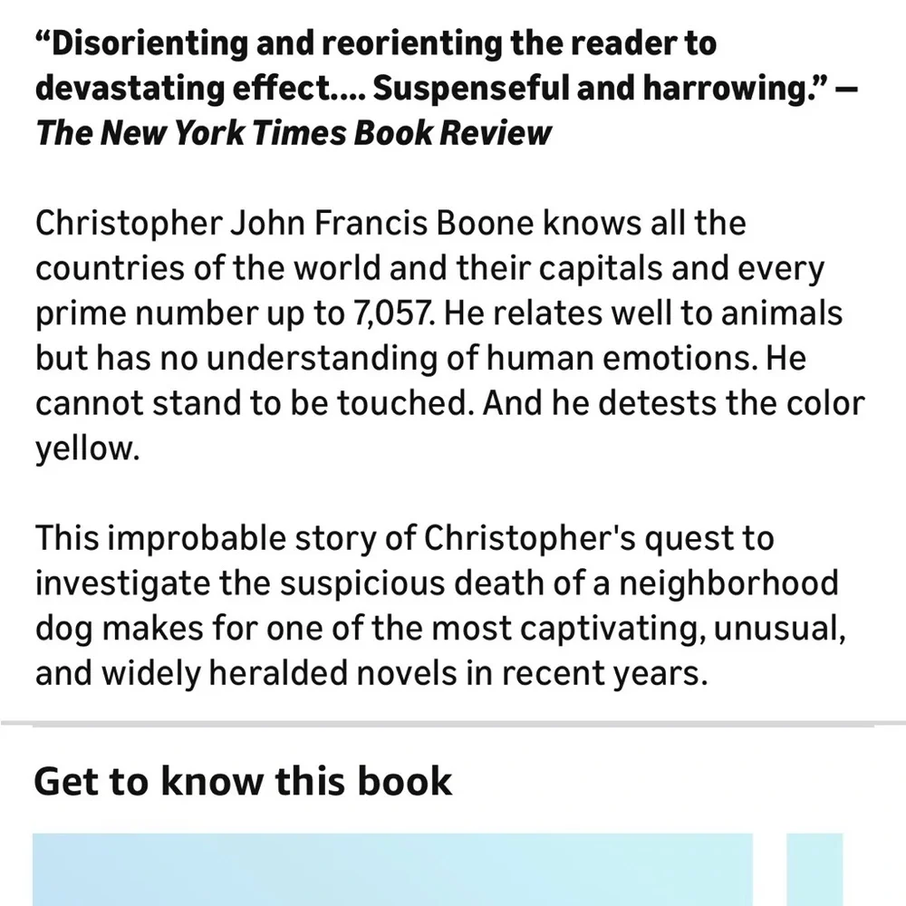 Water for Elephants and The curious incident of the dog in the night-time